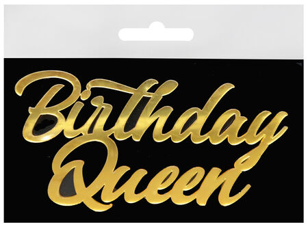 PASTA ÖNÜ SÜSÜ PLEKSİ BIRTHDAY QUEEN ALTIN PK:10 