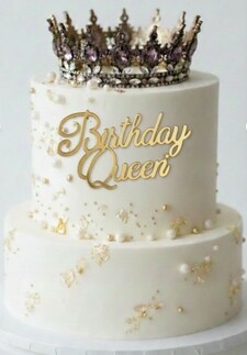 PASTA ÖNÜ SÜSÜ PLEKSİ BIRTHDAY QUEEN ALTIN PK:10 - Thumbnail