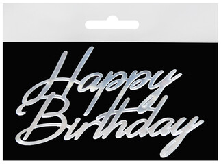 ACARSÜS, ACAR SÜS, Acar Süs - PASTA ÖNÜ SÜSÜ PLEKSİ HAPPY BIRTHDAY GÜMÜŞ PK:10 