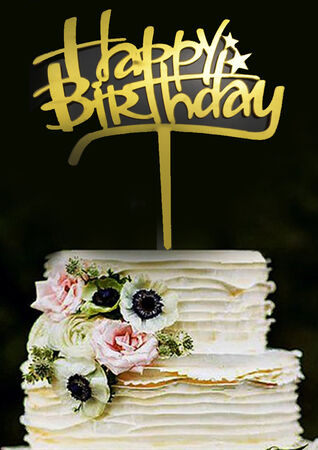 PASTA SÜSÜ PLEKSİ HAPPY BIRHDAY ALTIN PK:10 KL:100