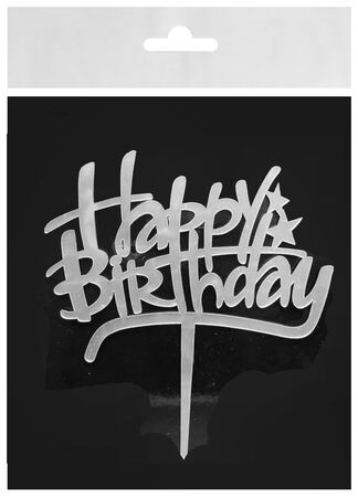 PASTA SÜSÜ PLEKSİ HAPPY BIRHDAY GÜMÜŞ PK:10 KL:100
