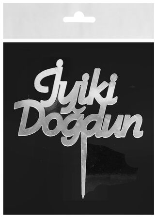 PASTA SÜSÜ PLEKSİ İYİKİ DOĞDUN GÜMÜŞ PK:10 KL:100