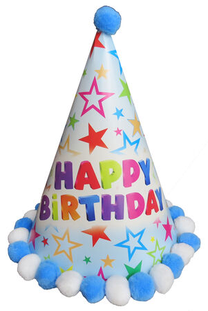 ŞAPKA KÜLAH PONPONLU HAPPY BIRHDAY MAVİ PK:1