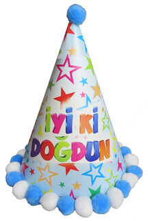 ACARSÜS, ACAR SÜS, Acar Süs - ŞAPKA KÜLAH PONPONLU İYİKİ DOĞDUN MAVİ PK:1