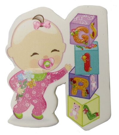 STİCKER BEBEK GIRL KÜPLÜ KARTON PEMBE PK:50