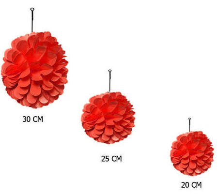 SÜS PONPON PETEKLİ 3LÜ SET KIRMIZI PK:1 KL:60