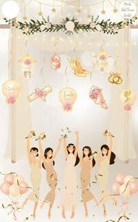 SÜS SARKIT BRIDE TO BE 10 LU SET ALTIN PK:10 - Thumbnail