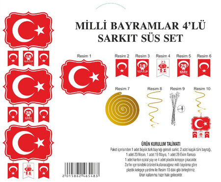 SÜS SARKIT MİLLİ BAYRAMLAR SETİ PK:1 KL:360