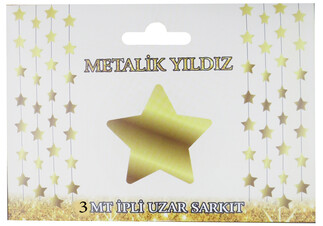 SÜS SARKIT YILDIZ METALİZE PARLAK 24 LÜ SET ALTIN - Thumbnail