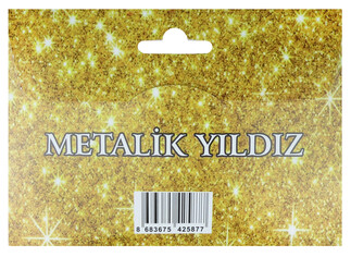 SÜS SARKIT YILDIZ METALİZE PARLAK 24 LÜ SET ALTIN - Thumbnail