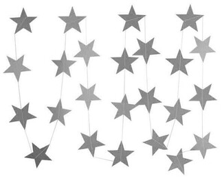 SÜS SARKIT YILDIZ METALİZE PARLAK 24 LÜ SET GÜMÜŞ - Thumbnail