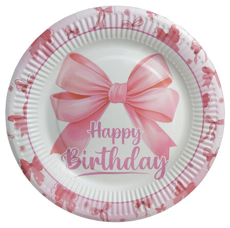 TABAK FİYONK HAPPY BIRHDAY KARTON 300 GR 23CM PK:8