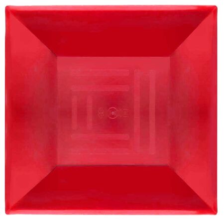 TABAK KRİSTAL MİKA KARE 21 CM KIRMIZI PK:6 KL:30