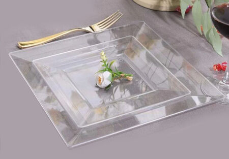 TABAK KRİSTAL MİKA KARE 21 CM ŞEFFAF PK:6 KL:30