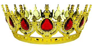 ELITETIME, ACARSÜS, ACAR SÜS, Acar Süs - TAÇ PLASTİK ALTIN PASTA SÜSÜ TAŞLI KIRMIZI PK:1