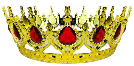 TAÇ PLASTİK ALTIN PASTA SÜSÜ TAŞLI KIRMIZI PK:1