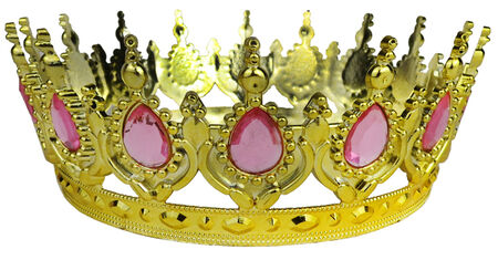 TAÇ PLASTİK ALTIN PASTA SÜSÜ TAŞLI PEMBE PK:1