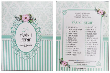 YASİN KİTAP 64 SAYFA 12X16 CM MİNT SU YEŞİLPK:100 